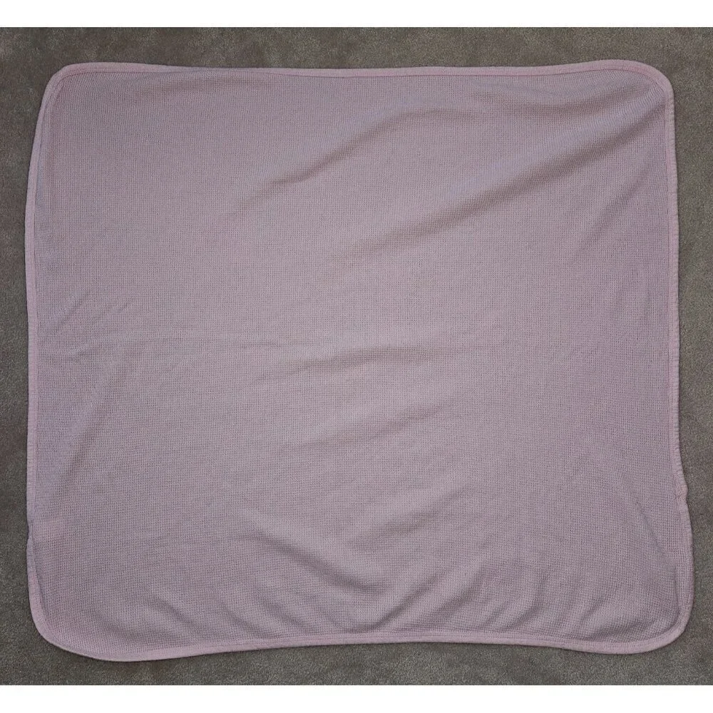 Luvable Friends Solid Pink Waffle Knit Cotton Thermal Baby Blanket 31x34